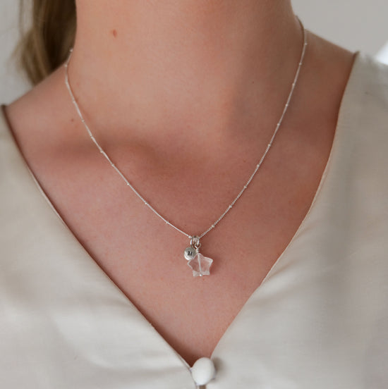 Load image into Gallery viewer, Quartz Star and Pebble Necklace
