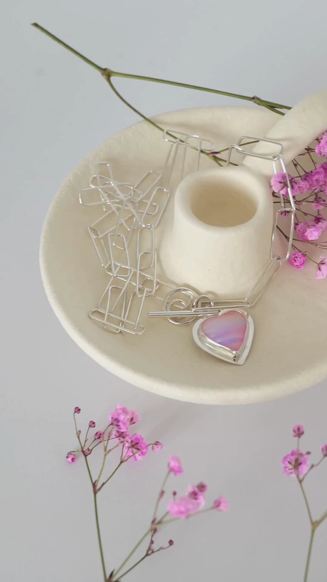 Aurora Opal Heart Necklace