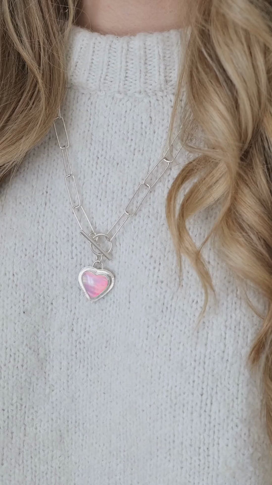 Load and play video in Gallery viewer, Aurora Opal Heart Necklace
