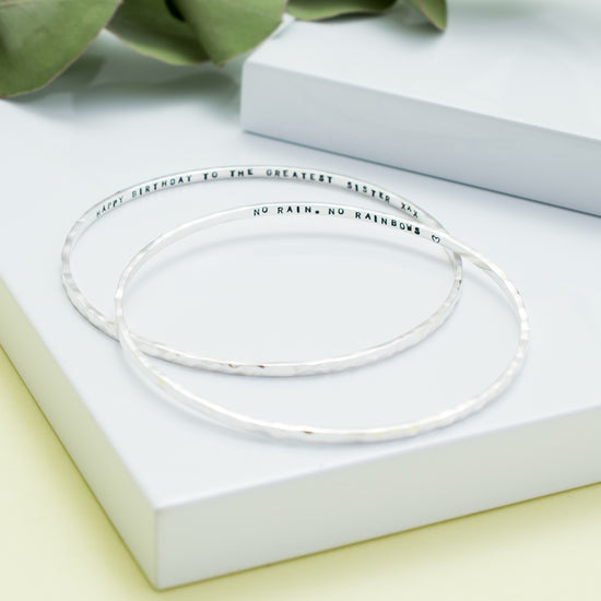 Load image into Gallery viewer, Hammered Mantra Bangle
