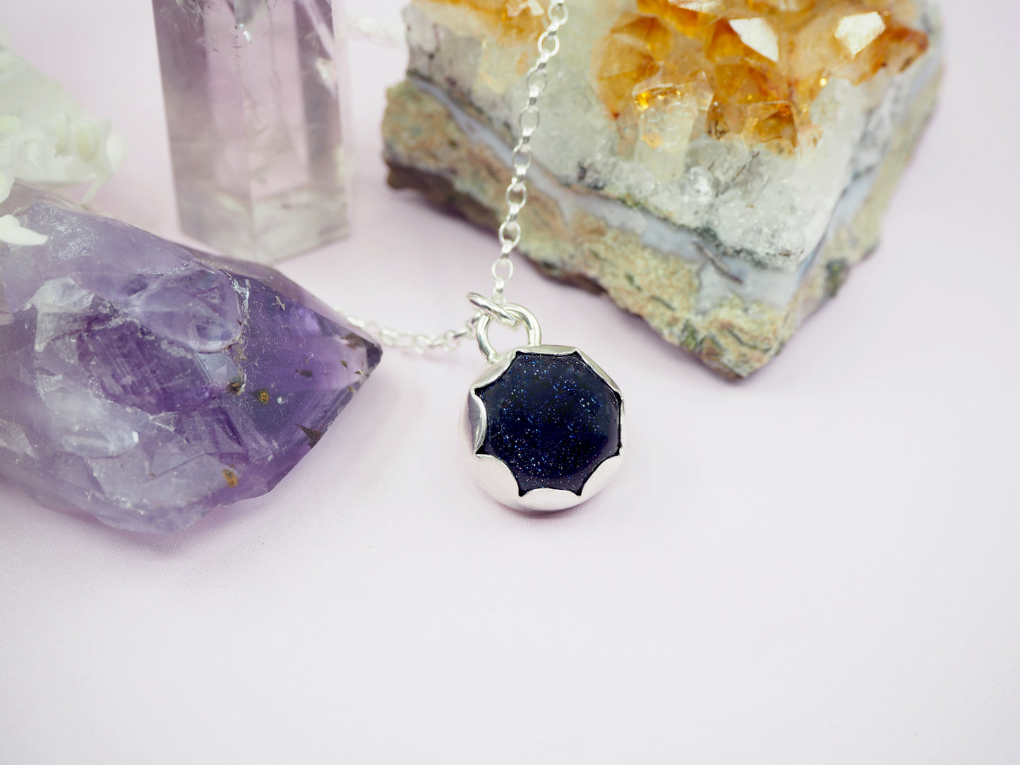 Load image into Gallery viewer, Blue Goldstone Necklace
